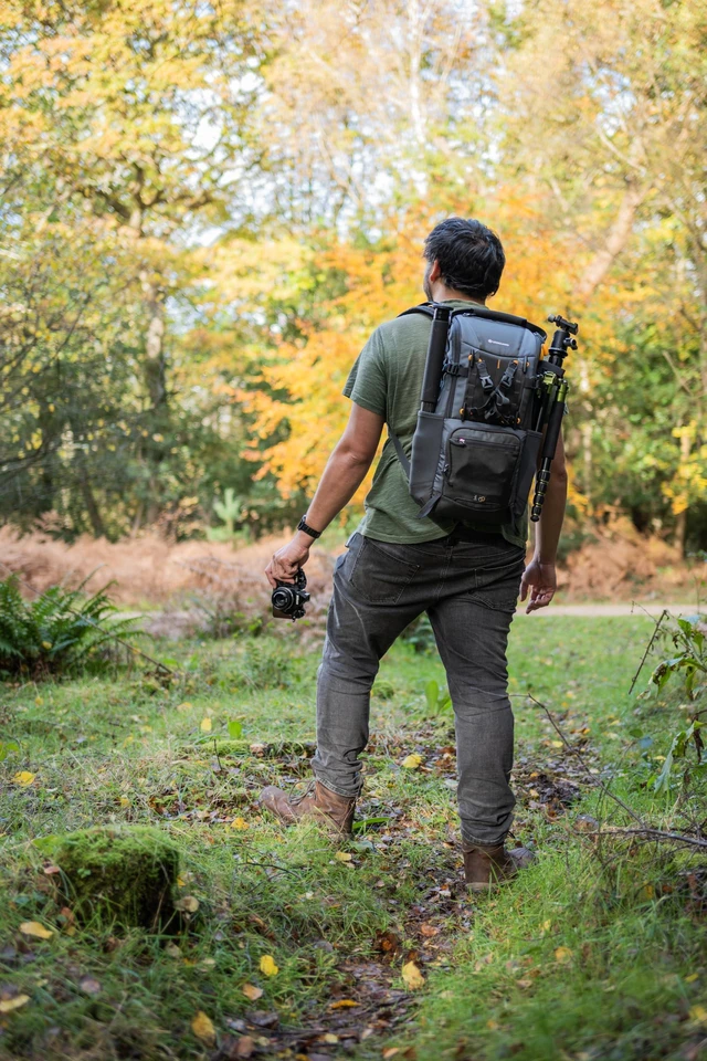 Alt view image 6 of 14 - Vanguard Alta Sky 42 Weatherproof Professional Camera Backpack with Airflow-Enhanced Back and Harness for DSLR or Mirrorless Camera (16.6 Liters, Gray)