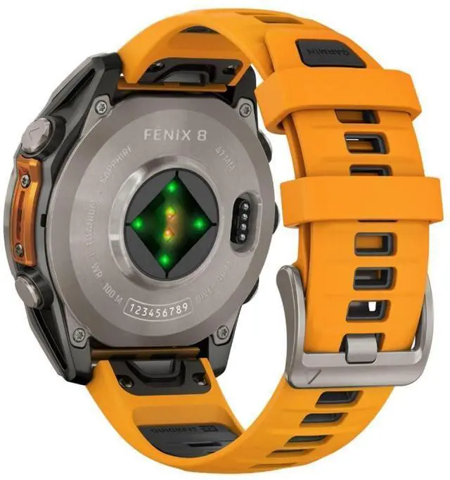 Alt view image 17 of 18 - Garmin fnix® 8, 47 mm, AMOLED, Sapphire, Titanium with Spark Orange/Graphite Silicone Band