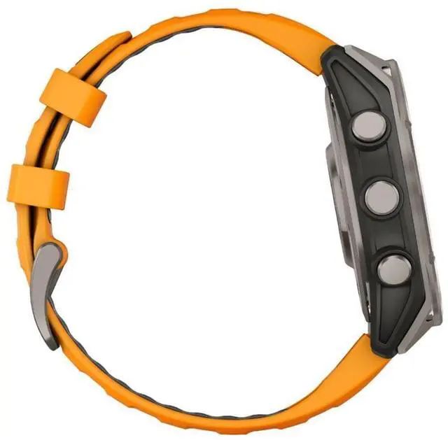 Alt view image 18 of 18 - Garmin fnix® 8, 47 mm, AMOLED, Sapphire, Titanium with Spark Orange/Graphite Silicone Band