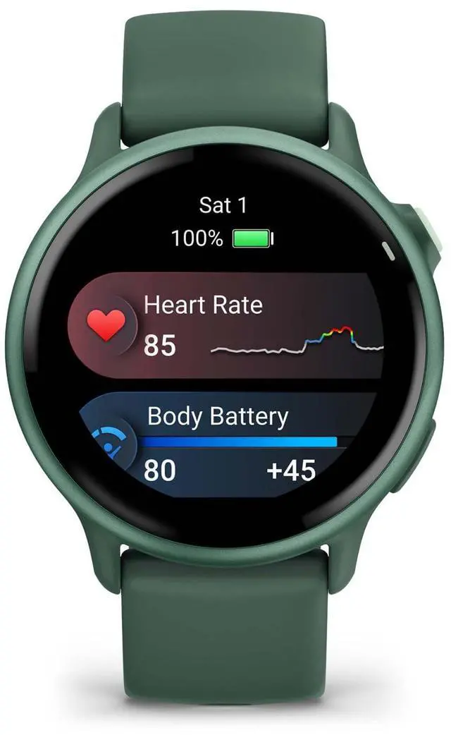 Alt view image 15 of 16 - Garmin vívoactive® 6, Health and Fitness GPS Smartwatch, AMOLED Display, Up to 11 Days of Battery, Metallic Jasper Green with Jasper Green Band