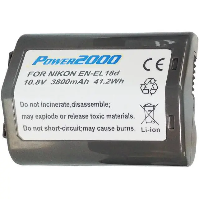 Alt view image 2 of 2 - Power2000 ACD-800 Battery for Nikon EN-EL18d (10.8V 3800mAh)