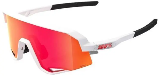 Alt view image 2 of 7 - 100 Percent Slendale Matte White Sunglasses with HiPER Red Multilayer Mirror Lens, 100 Percent UV Protection and Lightweight TR90 Frame