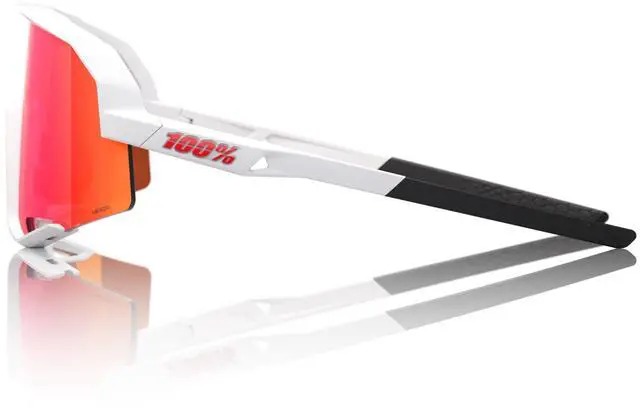Alt view image 7 of 7 - 100 Percent Slendale Matte White Sunglasses with HiPER Red Multilayer Mirror Lens, 100 Percent UV Protection and Lightweight TR90 Frame