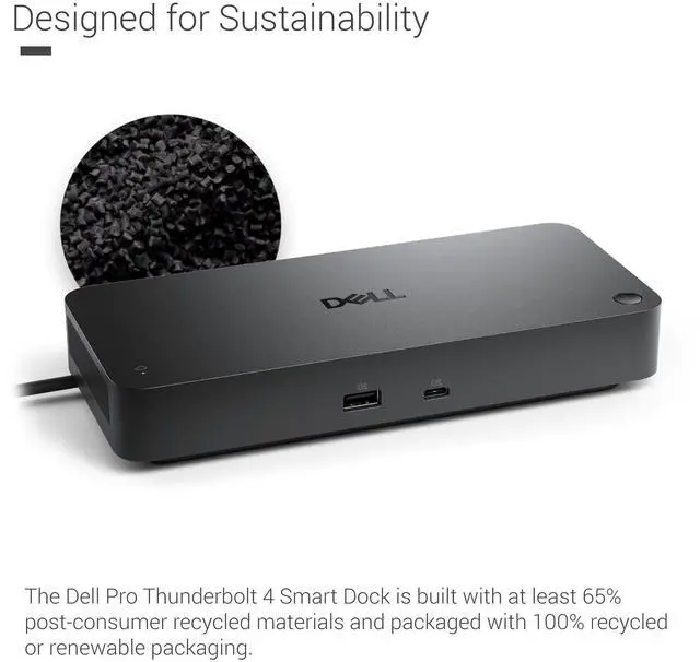 Alt view image 3 of 7 - Dell SD25TB4 Thunderbolt 4 Smart Dock 4K Support and up to 4 Displays (Black) Bundle with 4K HDMI Cable, 6ft DisplayPort Cable, 6ft USB-C Cable, Ten Cable Ties, and 128GB USB Drive (15 Items)