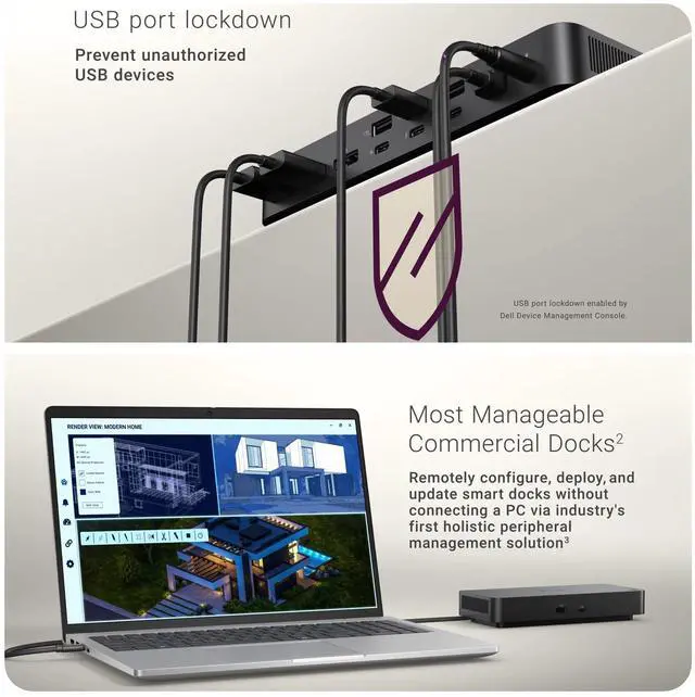 Alt view image 6 of 7 - Dell SD25TB4 Thunderbolt 4 Smart Dock 4K Support and up to 4 Displays (Black) Bundle with 4K HDMI Cable, 6ft DisplayPort Cable, 6ft USB-C Cable, Ten Cable Ties, and 128GB USB Drive (15 Items)