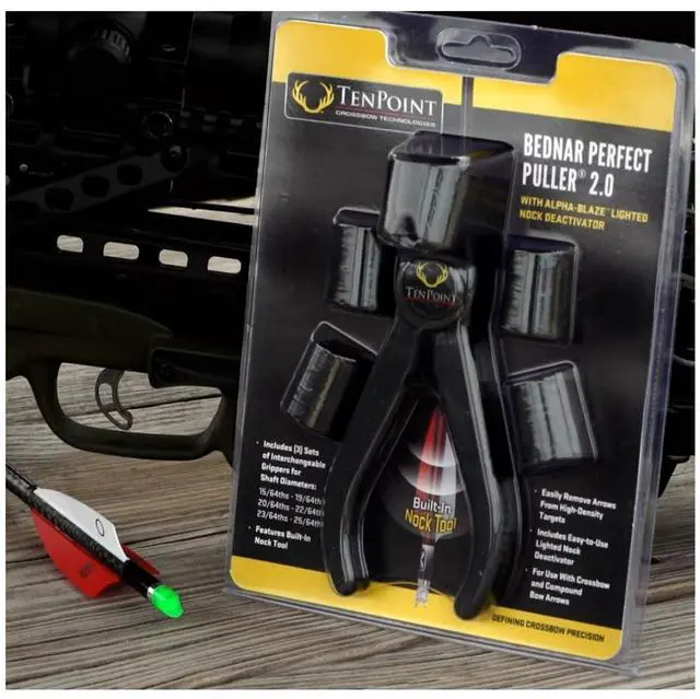 Alt view image 4 of 7 - TenPoint Bednar Ultra-Durable Perfect Puller 2.0 with Alpha-Blaze Lighted Nock Deactivator, Three Interchangeable Grippers, No Blisters and Easy Removal (Black)