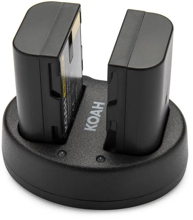 Main image of Koah PRO Panasonic DMW-BLF19 Two-Pack Rechargeable 2000 mAh Battery and Dual Portable Charger Kit, USB charging output for digital camera, long lasting Japanese cell high voltage batteries