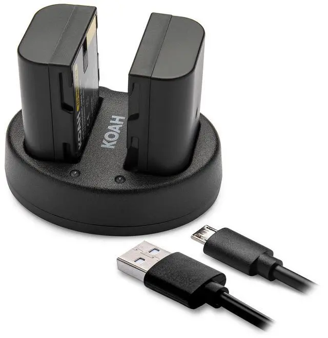 Alt view image 6 of 7 - Koah PRO Panasonic DMW-BLF19 Two-Pack Rechargeable 2000 mAh Battery and Dual Portable Charger Kit, USB charging output for digital camera, long lasting Japanese cell high voltage batteries