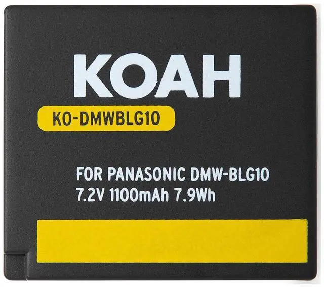 Main image of Koah PRO Rechargeable DMW-BLG10 Replacement 1100mAh Li-Ion Battery - Compatible with Panasonic Lumix DMC-GF3, DMC-GF5, DMC-GF6, DMC-GX7, DMC-LX100, DMC-GX85, DMC-ZS100, and DMC-ZS60 Cameras
