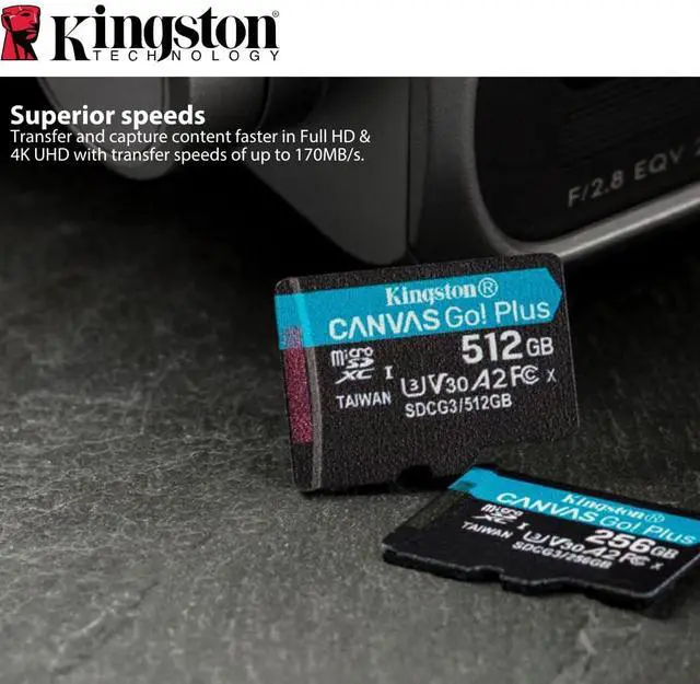 Alt view image 3 of 6 - Kingston 128GB MicroSDXC Canvas Go Plus Memory Card (3-Pack) Bundle with Focus All-In-One High-Speed Card Reader (4 Items)