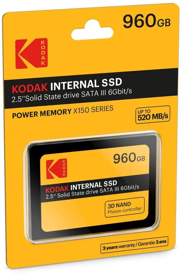 Alt view image 7 of 7 - Kodak Internal SSD X150, Yellow, 960GB