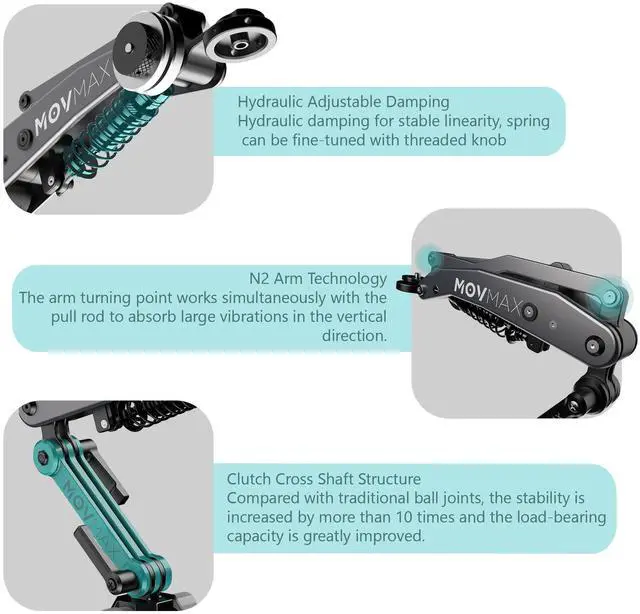Alt view image 3 of 7 - Movmax Blade Arm for DJI Pocket 3, Insta 360, and GoPro HERO 12 Cameras with N2 Arm Technology Bundle with Waterproof Hard Case (Black) (2 Items)