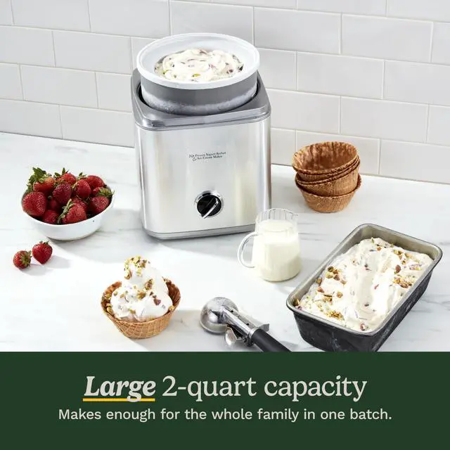 Alt view image 5 of 6 - Ice Cream Maker Machine, 2-Quart Ice Cream, Sorbet and Frozen Yogurt Machine, Fully Automatic Double-Insulated Freezer Bowl Makes Frozen Desserts in Under 30 Minutes, ICE30BCP1, Silver