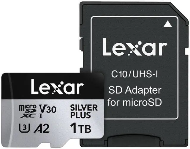 Alt view image 2 of 7 - Lexar 1TB Professional SILVER PLUS UHS-I microSDXC Memory Card (2-Pack) Bundle with Card Reader and Case (3 items)