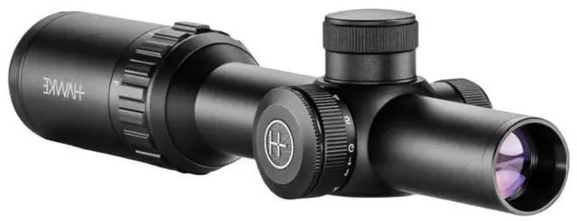 Alt view image 2 of 7 - Hawke Vantage IR 1-4x20mm, Turkey Dot IR, 1/2 MOA Low-Profile , Fixed Parallax, 11 Layer Multi-Coated, Fast Focus Rifle Scope with 1 Inch Scope Tube and Capped Turret (Black)