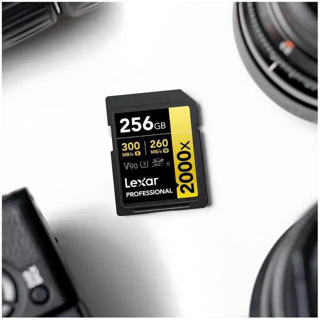 Alt view image 4 of 7 - Lexar Professional 256GB 2000x UHS-II SDXC Memory Card (2-Pack) Bundle with Card Reader and Storage Case (3 Items)
