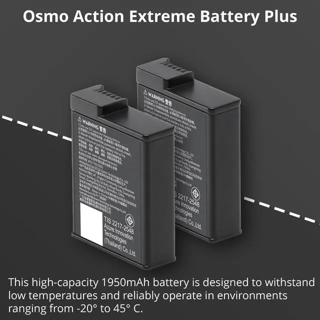 Alt view image 2 of 7 - DJI Osmo Action Extreme Battery Plus (2-Pack) with Osmo Action 5 / Action 4 / Action 3 Portable Storage and Carrying Case