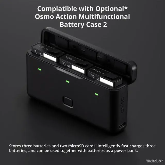 Alt view image 4 of 7 - DJI Osmo Action Extreme Battery Plus (2-Pack) with Osmo Action 5 / Action 4 / Action 3 Portable Storage and Carrying Case