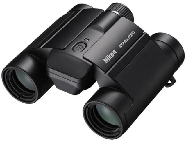 Alt view image 9 of 15 - Nikon 12x25 S Dual-Hinge Design Stabilized Binoculars with Multilayer Lens Coatings, Stabilization Technology, and Adjustable Eyecups (Black)
