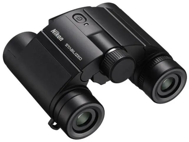 Alt view image 12 of 15 - Nikon 12x25 S Dual-Hinge Design Stabilized Binoculars with Multilayer Lens Coatings, Stabilization Technology, and Adjustable Eyecups (Black)
