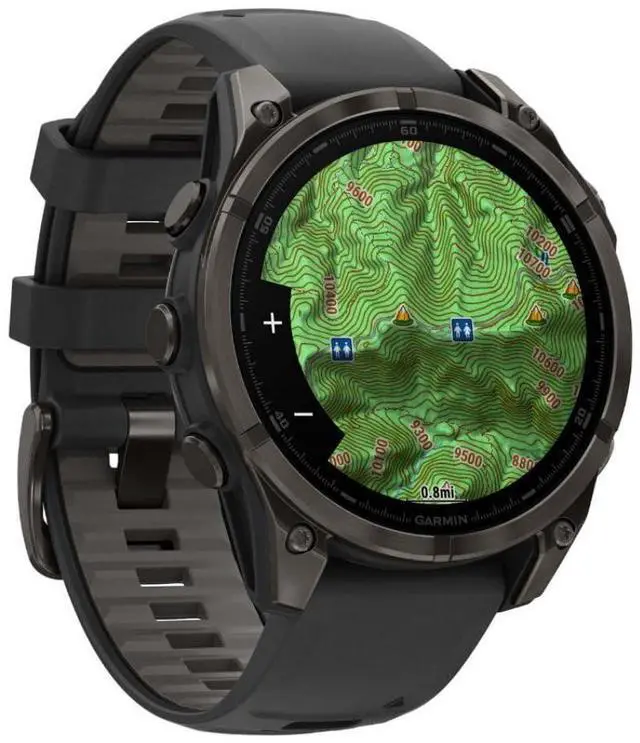 Alt view image 15 of 18 - Garmin fnix® 8, 47 mm, AMOLED, Sapphire, Carbon Gray DLC Titanium with Black/Pebble Gray Silicone Band