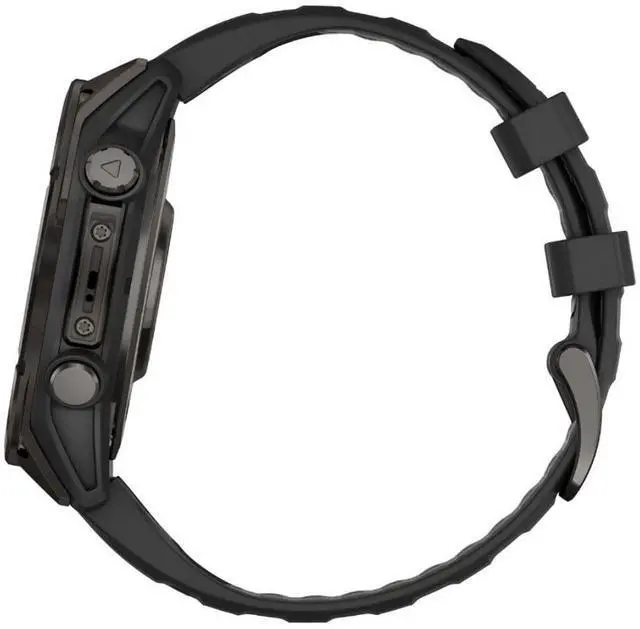 Alt view image 17 of 18 - Garmin fnix® 8, 47 mm, AMOLED, Sapphire, Carbon Gray DLC Titanium with Black/Pebble Gray Silicone Band