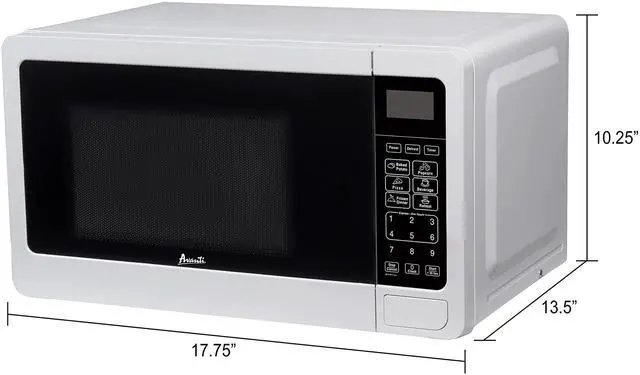 Alt view image 14 of 15 - Avanti 0.7 Cu. Ft. White Countertop Microwave