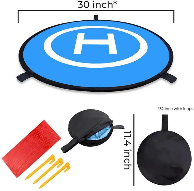 Alt view image 3 of 6 - Focus Camera 30-inch Double-Sided Drone Landing Pad with Carrying Case - Universal Quadcopter Landing Pads Accessories for FPV Drones, DJI Mavic Pro, Air, Mini, Phantom, Inspire and GoPro 3DR Solo