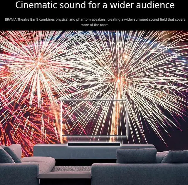 Alt view image 4 of 7 - Sony HT-A9000 BRAVIA Theater Bar 9 with Dolby Atmos and 360 Spatial Sound Mapping (Black) Bundle with Wireless Subwoofer, Rear Speakers, and Bookshelf Speaker Stands (Matte Black, Pair) (4 Items)