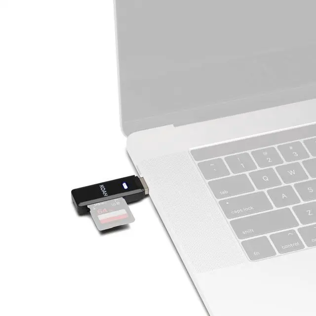 Alt view image 6 of 6 - Koah Pro 2-in-1 USB 3.0 Memory Card Reader for SDXC, SDHC, SD, Micro SDXC, Micro SD, Micro SDHC Card