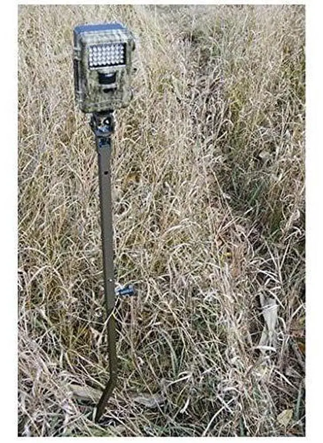 Alt view image 7 of 7 - Trail Camera Holder Posts (2 Items) | Dual-Prong Step-in Posts, Universal 1/4x20 Thread, Wing-Nut Vertical Adjustment, Black, Includes USB Card Reader, (4 Pack)