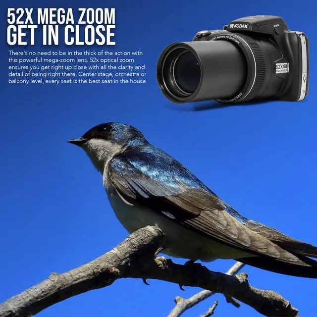 Alt view image 3 of 7 - PIXPRO AZ528 16MP Astro Zoom Digital Camera Bundle (Black) | Rechargeable Battery, 128GB SD Card, Charger Kit, 52x Optical, (3 items)
