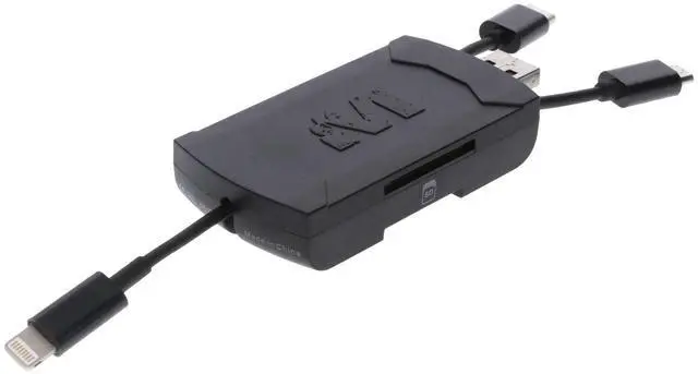 Alt view image 6 of 7 - Muddy 4-in-1 Multi Card Reader for Trail Camera Image and Video Viewing with OTG Support and Apple and Android Compatibility (Black)
