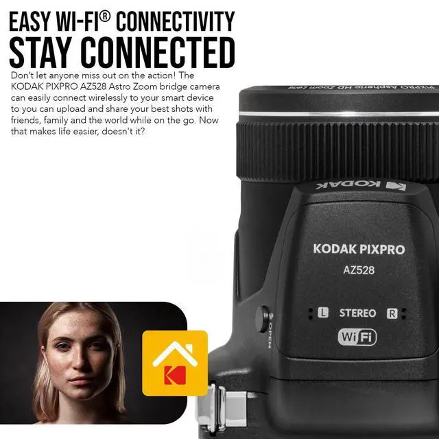Alt view image 7 of 7 - PIXPRO AZ528 16MP Astro Zoom Digital Camera Bundle (Black) | Rechargeable Battery, 128GB SD Card, Charger Kit, 52x Optical, (3 items)