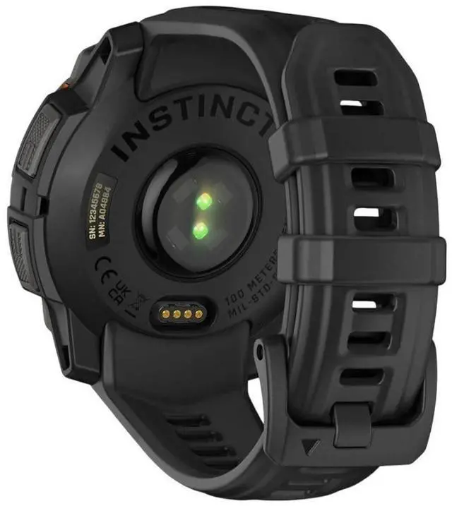 Alt view image 12 of 14 - Garmin Instinct® 3 45mm, Solar Charged Display, Rugged Outdoor GPS Smartwatch, Metal-Reinforced Bezel, Built-in Flashlight, Black