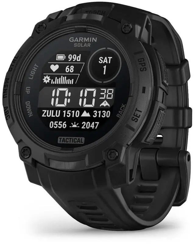 Alt view image 5 of 11 - Garmin Instinct® 3 Tactical Edition, 45mm, Solar Charged Display, Rugged Outdoor GPS Smartwatch