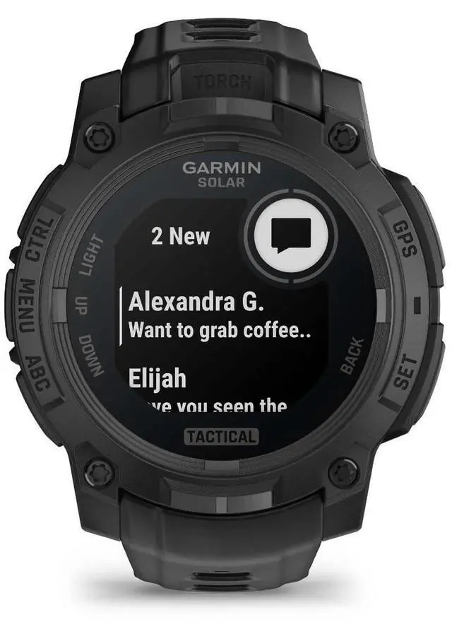 Alt view image 6 of 11 - Garmin Instinct® 3 Tactical Edition, 45mm, Solar Charged Display, Rugged Outdoor GPS Smartwatch