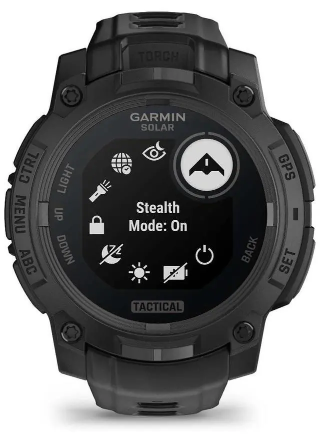Alt view image 9 of 11 - Garmin Instinct® 3 Tactical Edition, 45mm, Solar Charged Display, Rugged Outdoor GPS Smartwatch