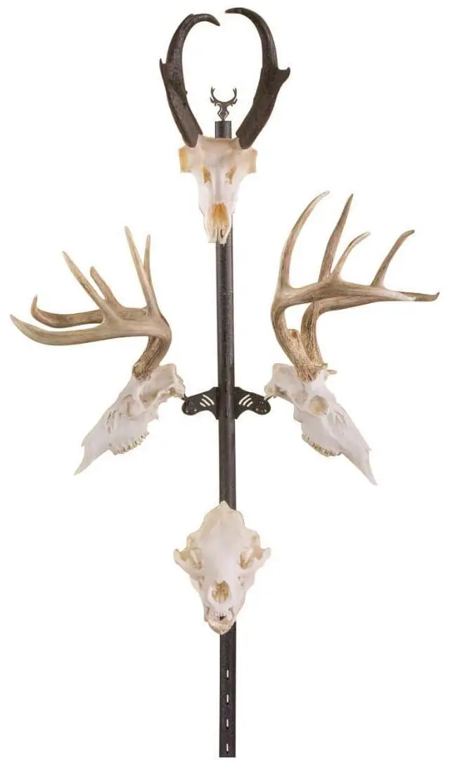 Alt view image 12 of 16 - Skull Hooker Skull Hooker Trophy Tree Floor Display 5 Brackets Black
