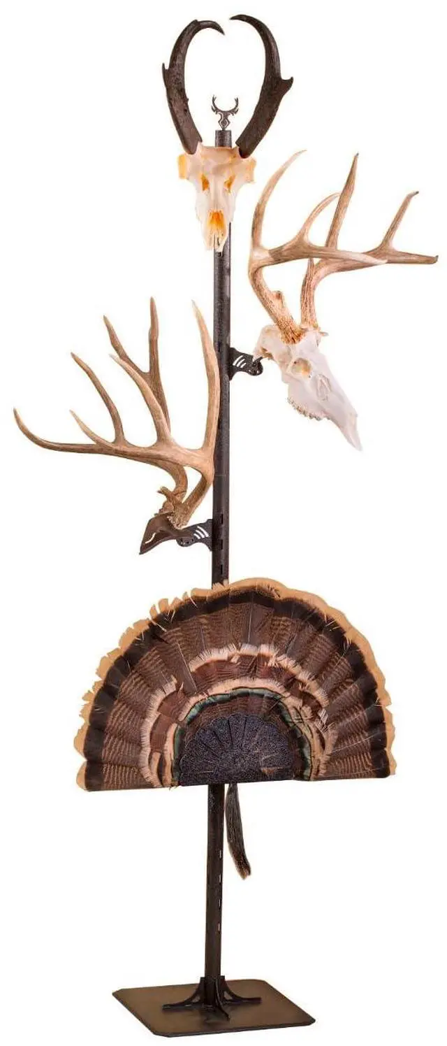 Alt view image 13 of 16 - Skull Hooker Skull Hooker Trophy Tree Floor Display 5 Brackets Black