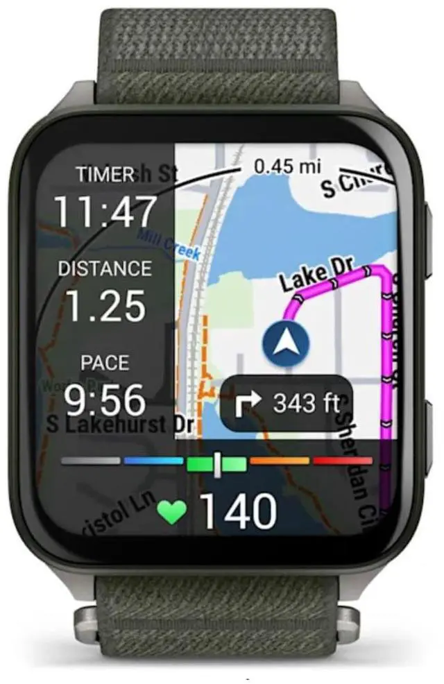 Alt view image 5 of 10 - Garmin® Venu® X1, Thin and Lightweight GPS Smartwatch, AMOLED Display, Advanced Health and Fitness Features, Moss with Titanium Caseback and Moss ComfortFit Nylon Band