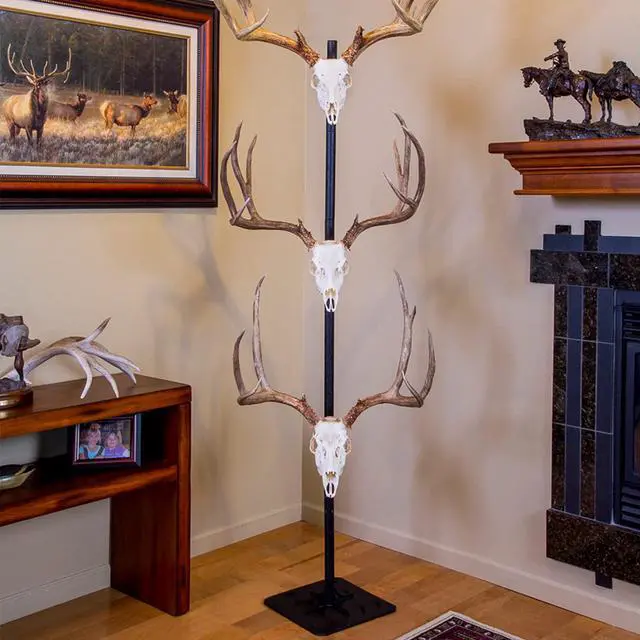 Alt view image 15 of 16 - Skull Hooker Skull Hooker Trophy Tree Floor Display 5 Brackets Black