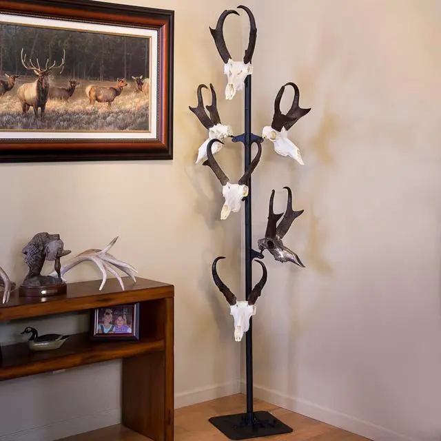 Alt view image 16 of 16 - Skull Hooker Skull Hooker Trophy Tree Floor Display 5 Brackets Black