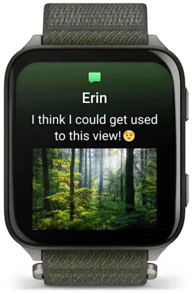 Alt view image 7 of 10 - Garmin® Venu® X1, Thin and Lightweight GPS Smartwatch, AMOLED Display, Advanced Health and Fitness Features, Moss with Titanium Caseback and Moss ComfortFit Nylon Band