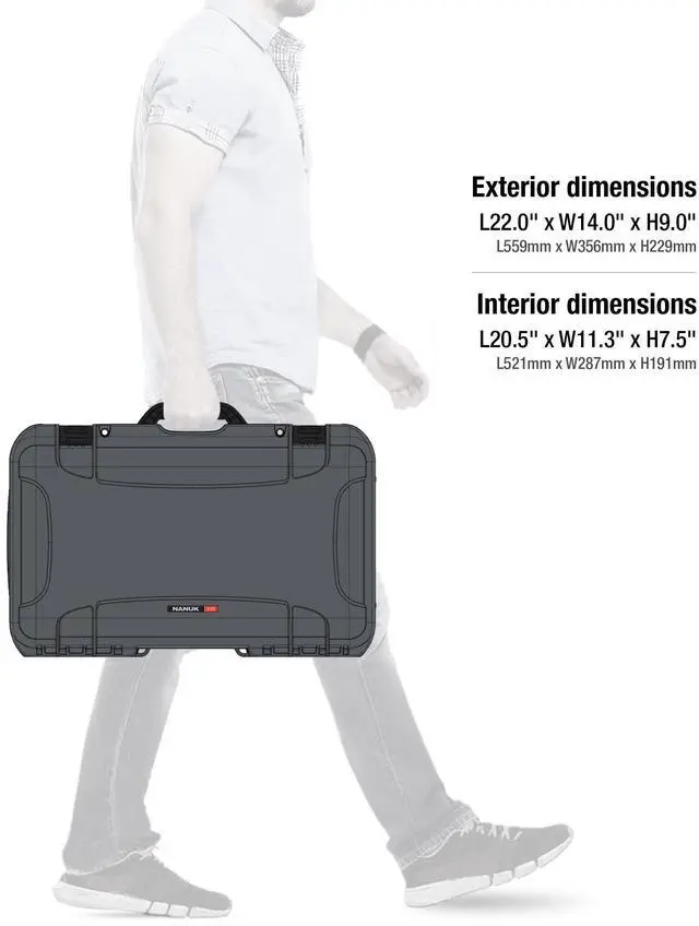Alt view image 7 of 9 - Nanuk 935 Wheeled Hard Case with Foam Insert & Lid Organizer (Graphite)