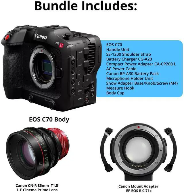 Alt view image 3 of 8 - Canon EOS C70 Cinema Camera (RF Lens Mount)