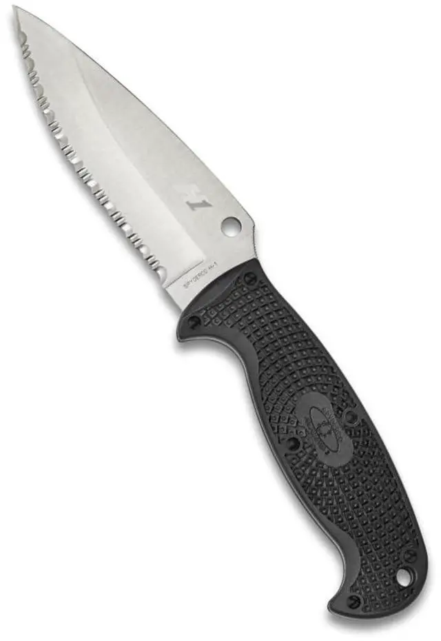 Alt view image 14 of 19 - Spyderco Jumpmaster 2 4.5" Serrated Fixed Blade Knife, Black FB24SBK2