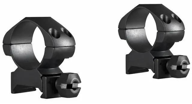 Main image of Hawke Sport Optics Precision Steel Weaver Ring Mounts (1-Inch, Steel, Medium, 2-Pack, Matte Black)