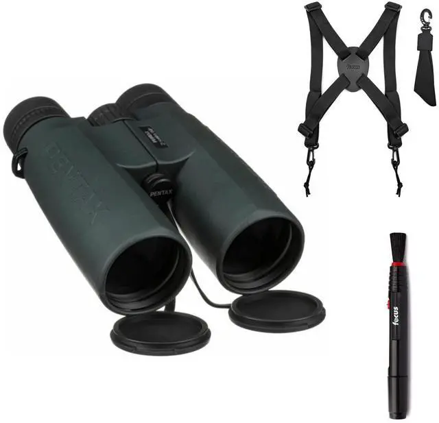 Main image of Pentax 10x50 Z-Series ZD WP Binoculars Bundle with Binocular Harness ans Lens Cleaning Pen (3 Items)