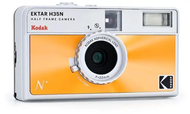 Main image of Kodak Ektar H35N 35mm Half Frame Film Camera with Built-In Star Filter, Tripod Support, and Bulb Function for Long-Exposure Photography (Glazed Orange)